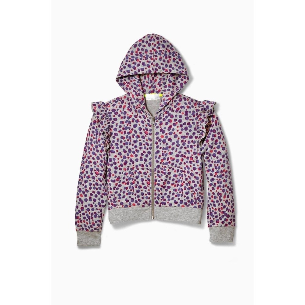 Rockets of Awesome Cheetah Print Zip Hoodie purple girls 6